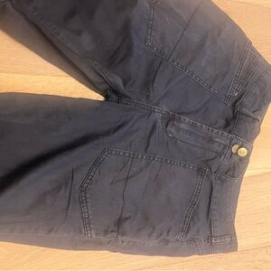 Anthropologie Women's Black Cargo Pants with Back Patch Pockets